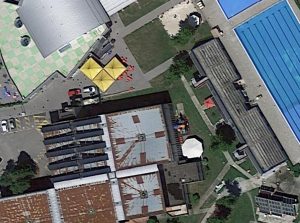 Copertura solare piscina dall'alto
